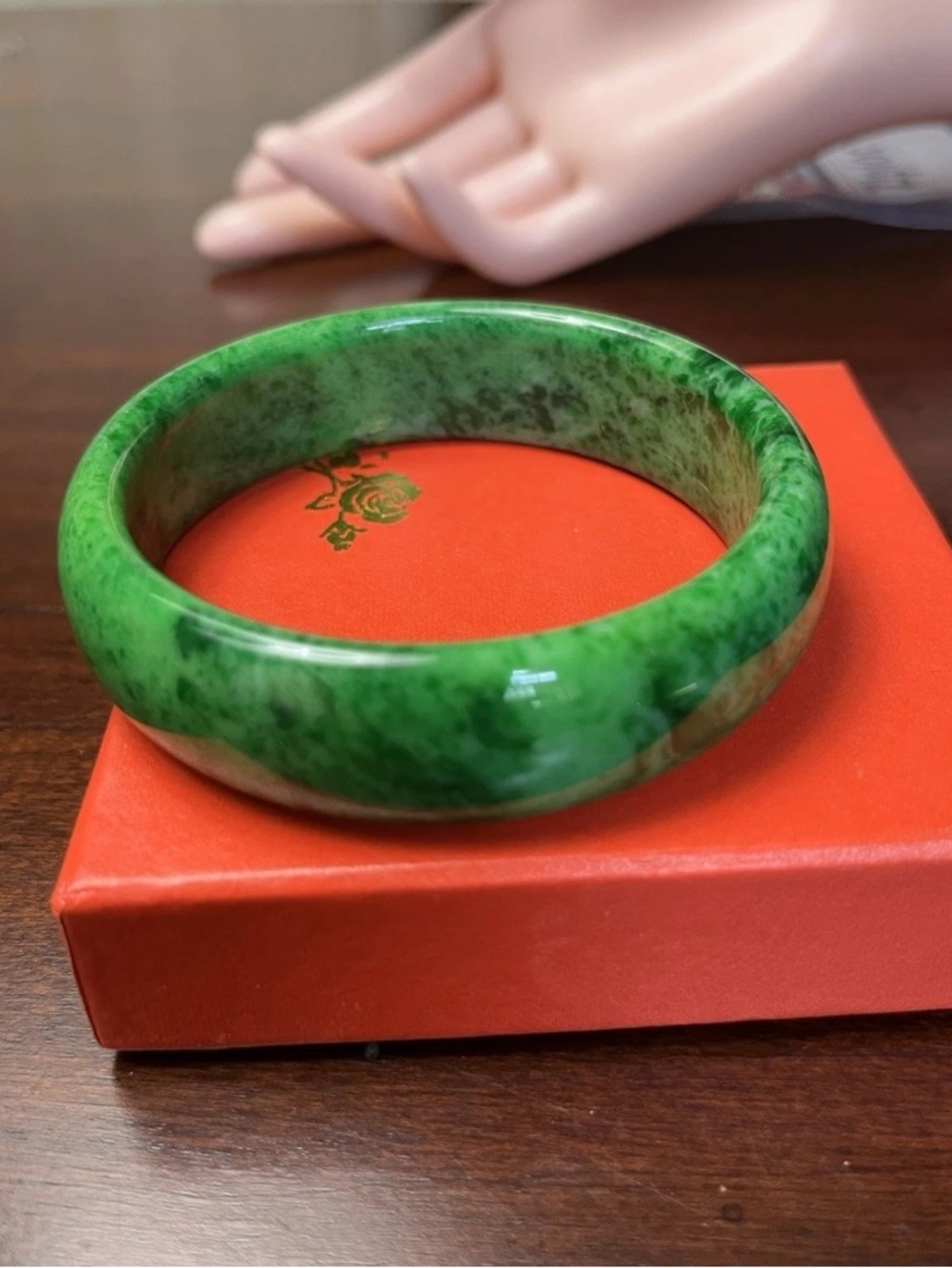 Certified Grade A Green 63mm Natural Burma Jade jadeite Bangle Bracelet
306422